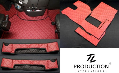 Tunnelmatte, Fußmatten, Sitzsockel passend für Volvo FH4 bordeaux luftgefedert